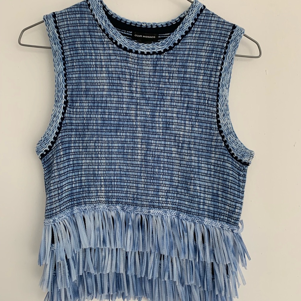 Sleeveless Fringe Crop Top